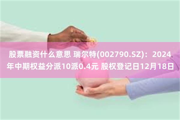 股票融资什么意思 瑞尔特(002790.SZ)：2024年中期权益分派10派0.4元 股权登记日12月18日