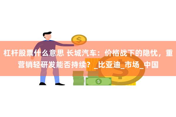 杠杆股票什么意思 长城汽车：价格战下的隐忧，重营销轻研发能否持续？_比亚迪_市场_中国
