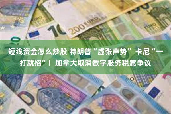 短线资金怎么炒股 特朗普“虚张声势” 卡尼“一打就招”！加拿大取消数字服务税惹争议