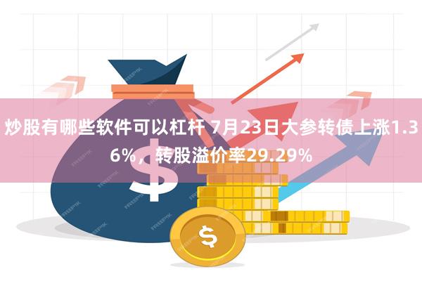 炒股有哪些软件可以杠杆 7月23日大参转债上涨1.36%，转股溢价率29.29%